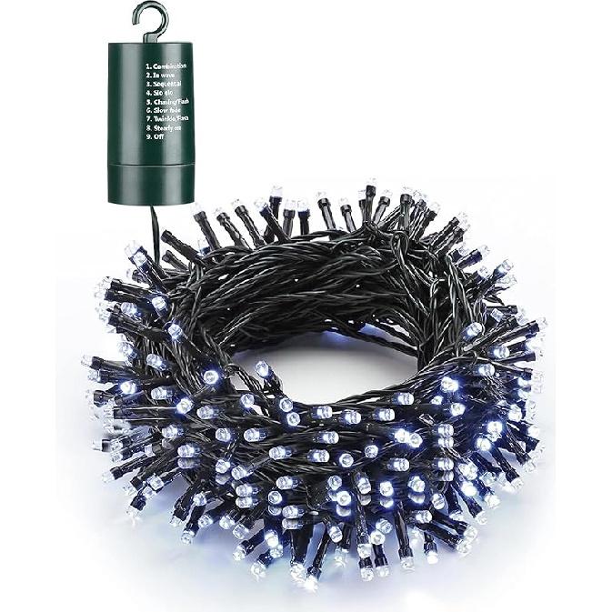 Flacchi Multi-Color Christmas Lights, 66 Ft 200 LED Battery Operated String Lights Waterproof 8 Modes & Auto Timer Mini Lights for Xmas Decorations,