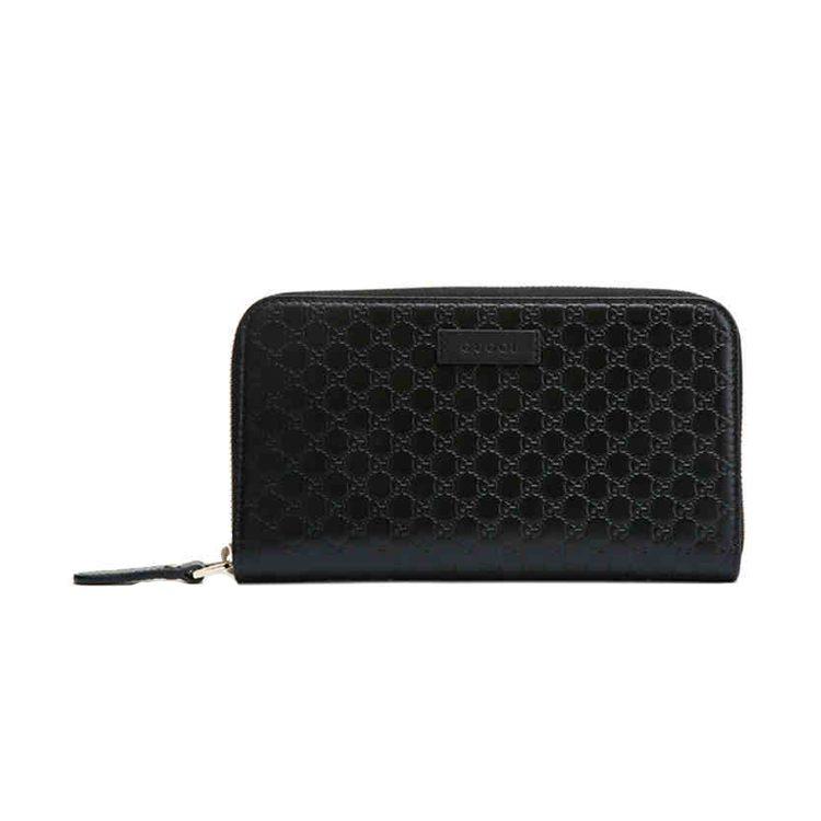 GUCCI Cow Leather Wallet Men's Black 449391-BMJ1G-1000