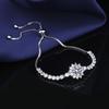 Adjustable Sunflower Bracelet Women With Cubic Zirconia 2ct Simulated Floral Design Copper Plated Jewelry