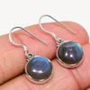 Natural Labradorite Gemstone 925 Solid Sterling Silver Gift Earring 1.25" q4G74