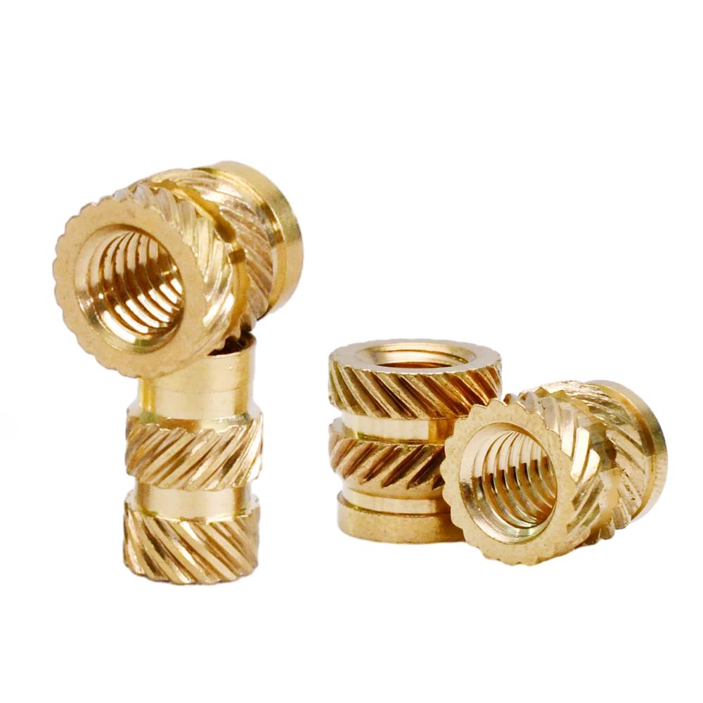 M2 M2.5 M3 M4 M5 M6 M8 Inserti Filettati in Ottone Riscaldabili Double Twilled Filettatura Zigrinata Inserti per Stampante 3D Dadi a Fusione a Caldo Punte per Saldatura