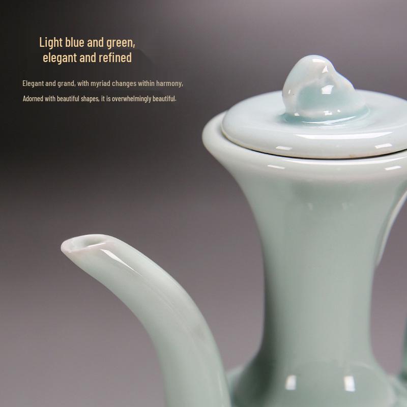 Song Dynasty-Inspired Ceramic Handheld Tea Pot for Tea Competition and Practice