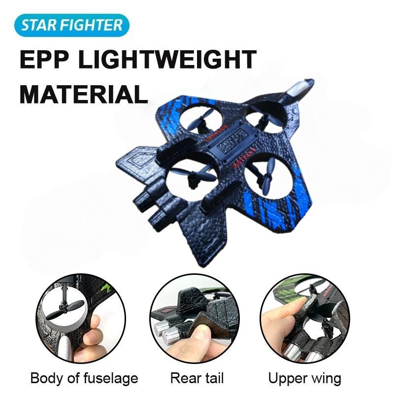 2.4G RC Helicopter Toy for Kids, EPP Foam Anti-Crash Remote Control Aircraft with LED Lights, USB Rechargeable Flying Gift