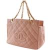 Chanel Matelasse COCO Mark Tote Bag A15688 Chain Tote Pink Caviar Skin Women Used
