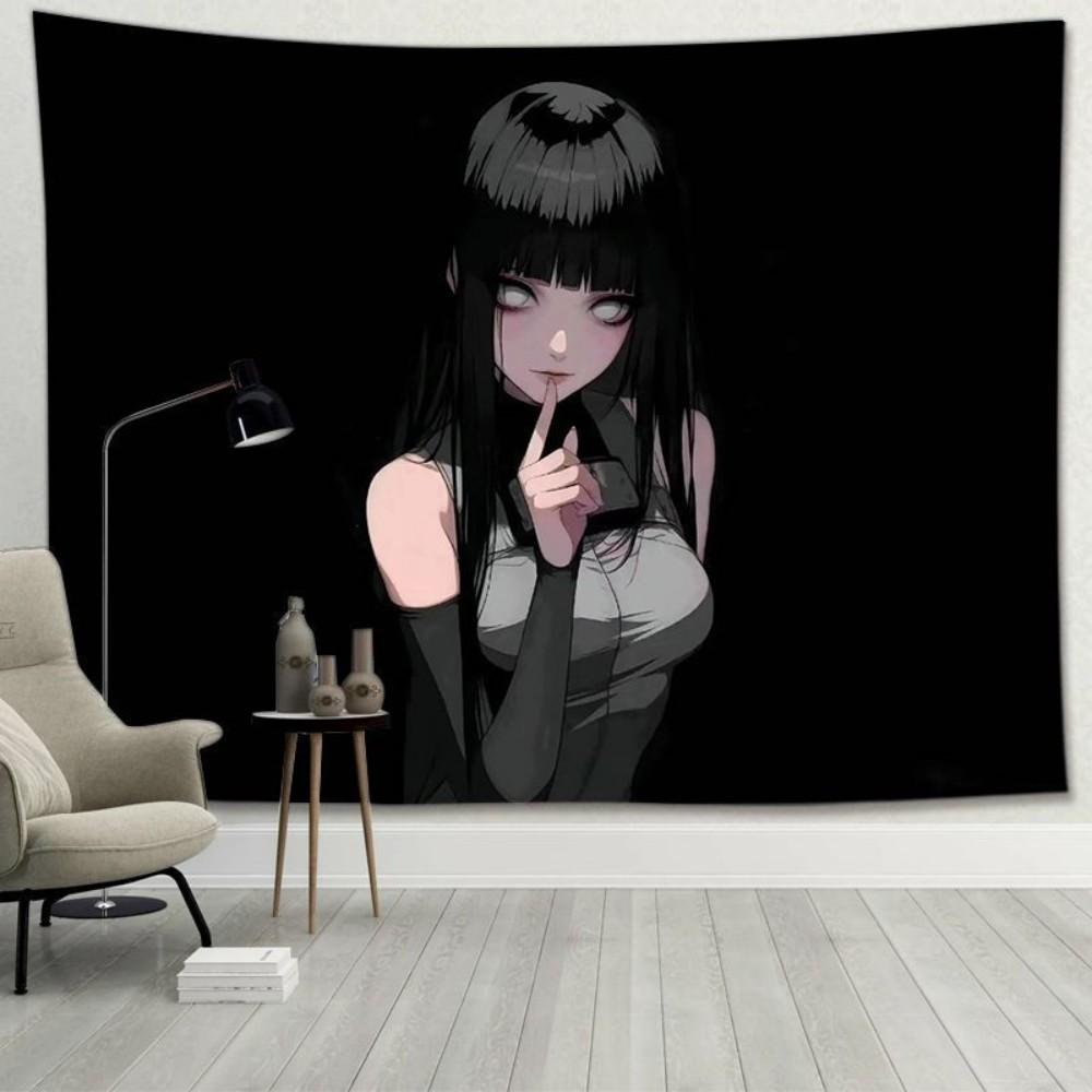 VIKAMA Pure Desire Dark Aesthetic Tapestry Gothic Anime Wall Art Cute Ninja Bedroom Decor Fan Ornament