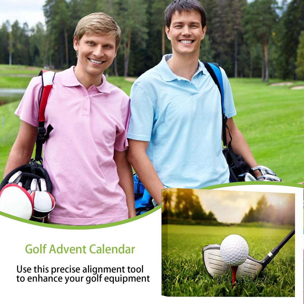 Calendrier de l'Avent de Golf 2025 Noël Golfeur Calendriers de Compte à Rebours Accessoires de Golf Pratiques pour Amis Débutants Passionnés de Golf