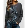 3D Casual Color Printing Casual Long SleeveFashion Women's Crew Neck Long Sleeve  Crew Neck T-Shirt