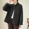 Gesteppte Polka-Dot-Print Damen Übergröße Baumwoll-Hemdjacke