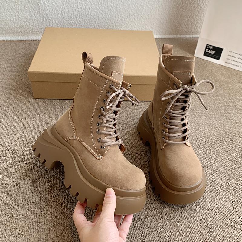 Kleine Martin-Stiefel Damen Britischer Stil 2025 neu Frühling, Herbst und Winter vielseitige dicksohlige hochwertige kleine kurze Stiefel