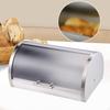 Bread Box for Kitchen Countertop Large Organizer Lid Stainless Steel Pantry Coffee Shop Cookies