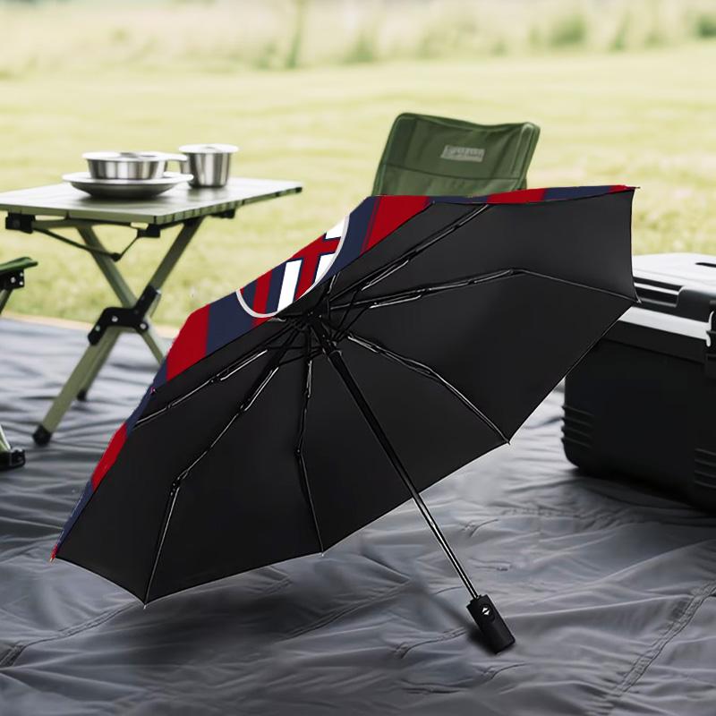 Bologna Crest Design Automatic Folding Umbrella - 8-Rib Travel Umbrella with Auto Open/Close & Portable Gifts for holidays or birthdays