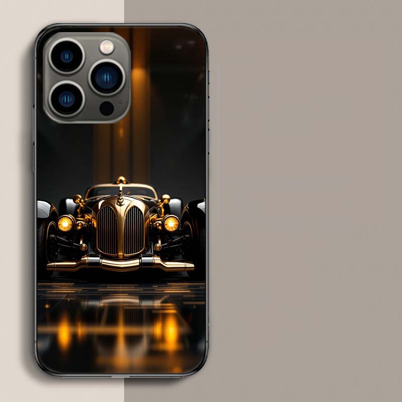 Steampunk Car Phone Case For Iphone 17 Air 15 Pro 14 Plus 16 Pro Max 12 13 Mini 11 16E X XS Cover Cute Fundas