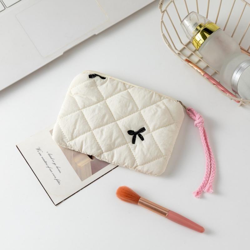 Plic Cosmetic cu Fundă Florală, Geantă Mică Pătrată pentru Machiaj cu Fermoar, Depozitare Portabilă pentru Ruj, Portofel pentru Monede pentru Femei