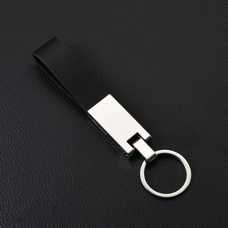 1Pc Keychain Personalized Metal Leather Key Ring Car Accessories Gift