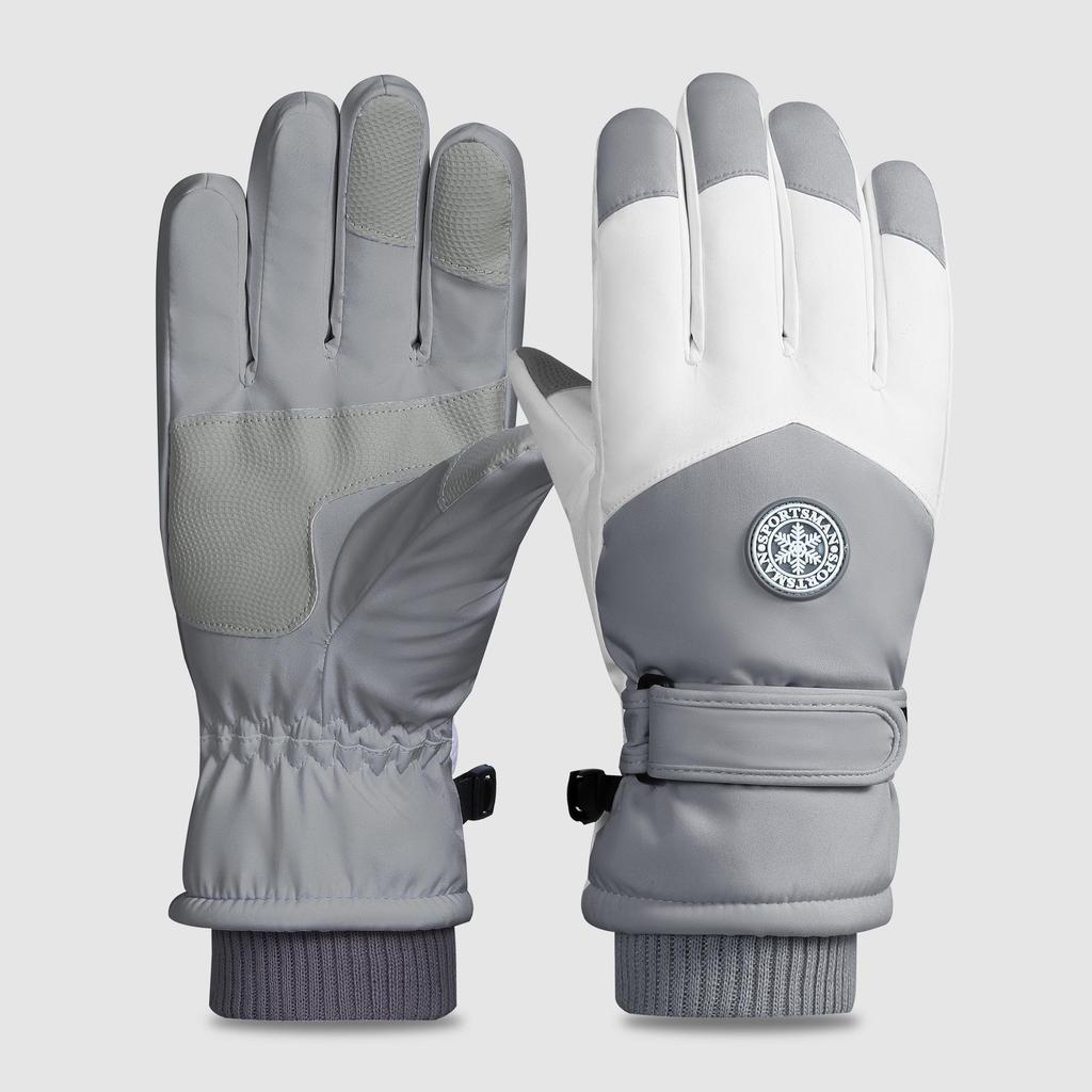 Winter Touchscreen Ski Gloves: Warm, Non-slip, Fleece-Lined, Windproof for Cold Weather Cycling and Electric Vehicle Use.