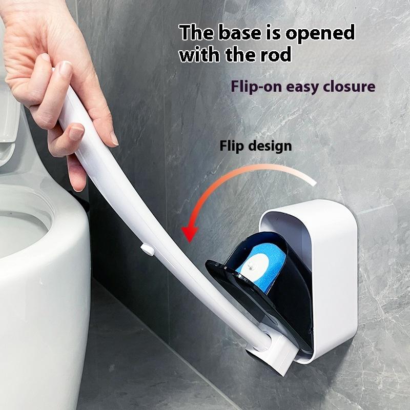 Disposable Toilet Brush with Cleaning Cotton Sheet Disposable Toilet Cleaning Brush Wall Hanging Creative Long Handle  Tool