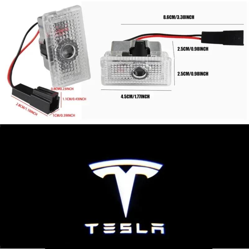 Car Sticker Tesla Tesla 2Pcs Car Door Projector Welcome Lights Accessories For Tesla Model 3 S X Y Cybertruck Roadster SpaceX Ca