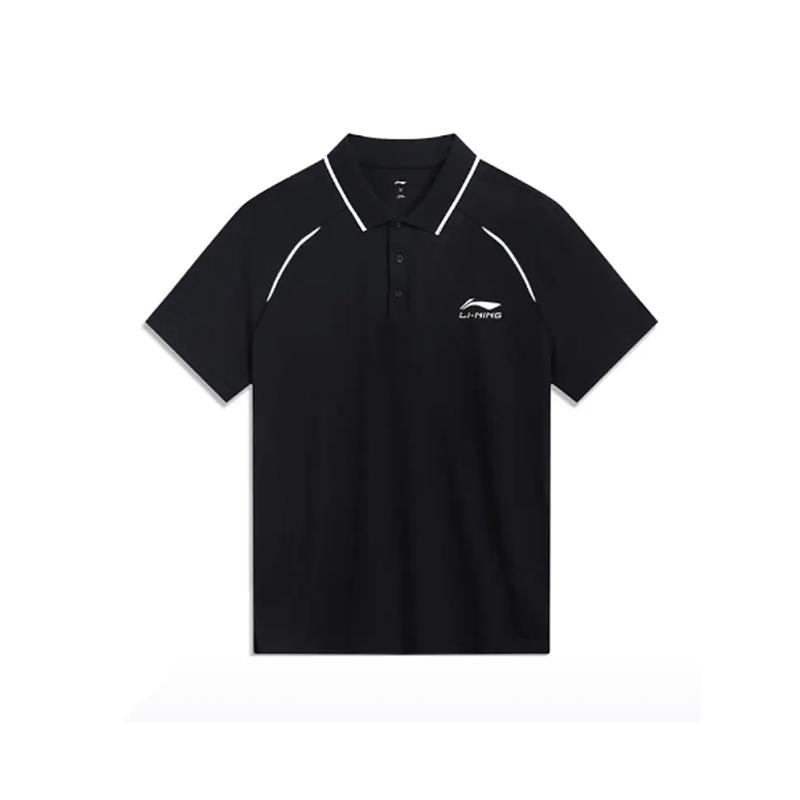 

Li Ning Модный трендовый дышащий быстросохнущий повседневный спортивный поло-рубашка с принтом логотипа-буквы для мужчин Черный YPLW077-1 S