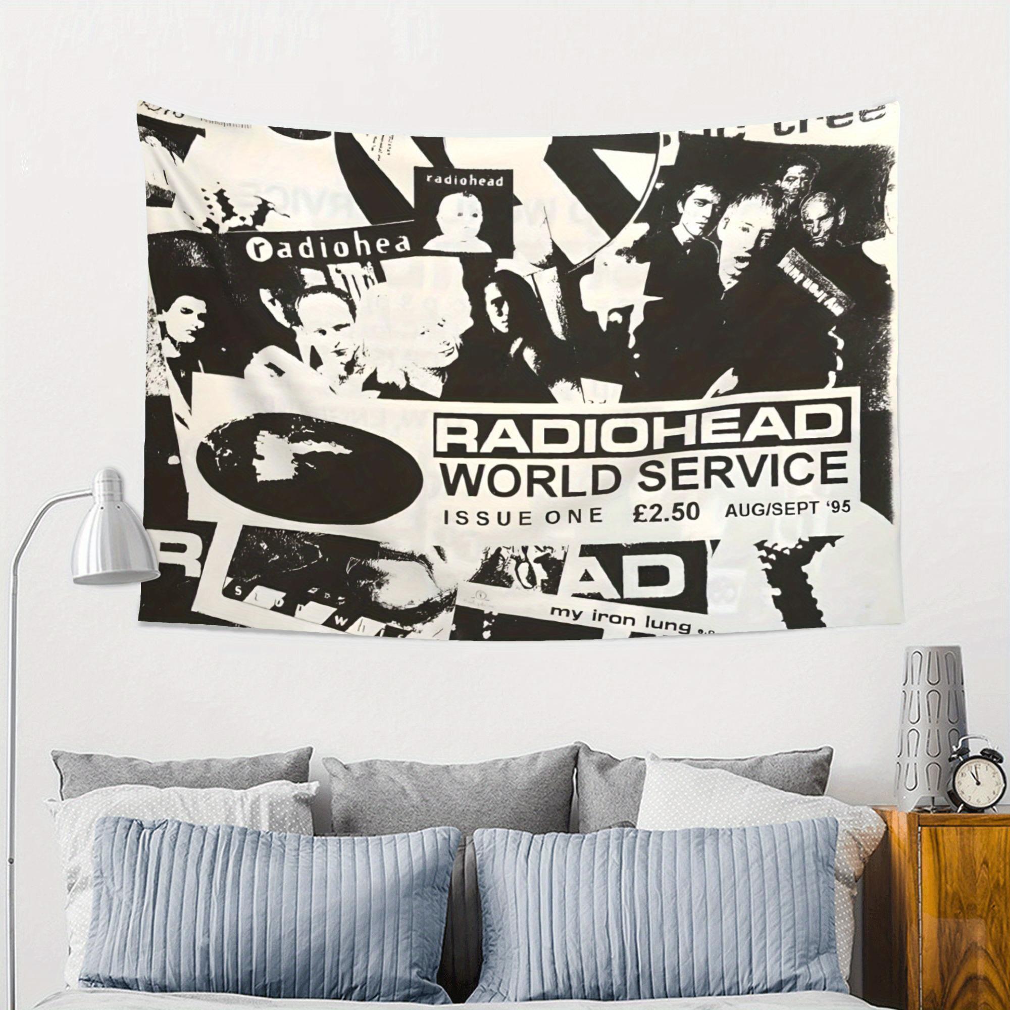 

Radiohead Radiohead World Service Выпуск Первый Гобелен Черно-белый Художественный Дизайн с Участниками Группы Музыкальными Нотами Текстами 74x94cm(29x37in)
