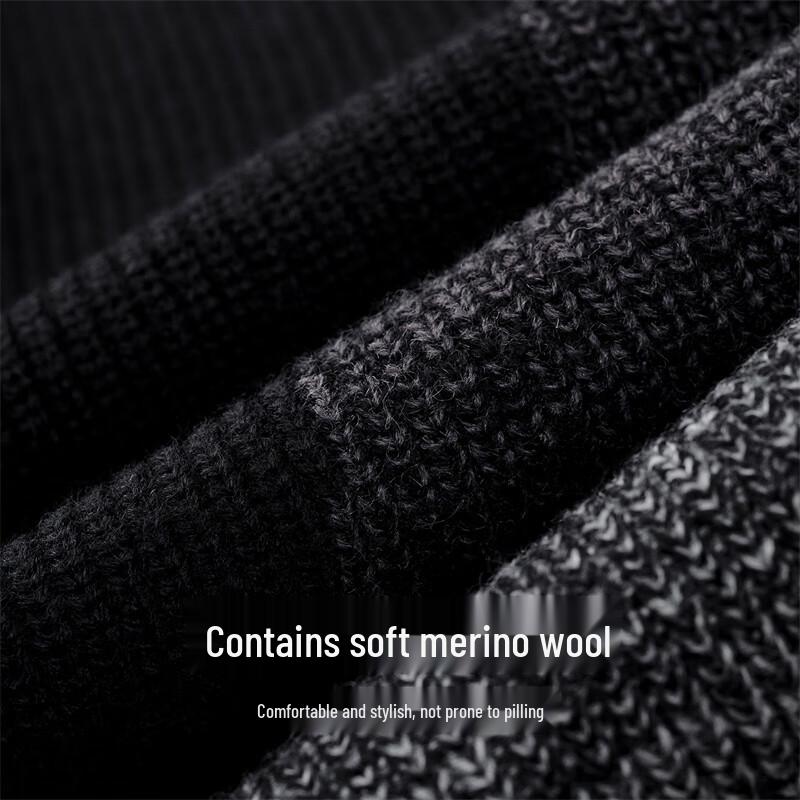 Septwolves Men's Wool Blend Colorblock Round Neck Sweater