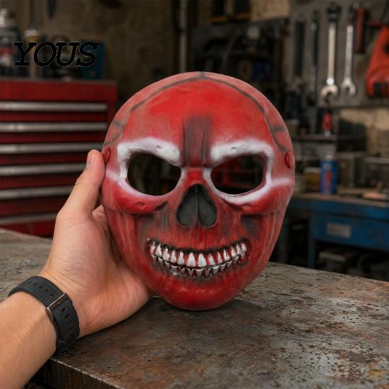 Breathable Foam Scary Mask Halloween Blood Skull Mask, Adjustable Elastic Strap Party Lightweight Comfortable Horror PU for Cosplay Decoration