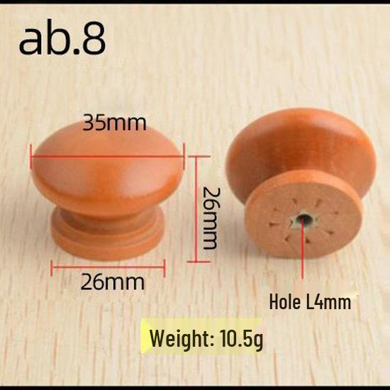 Solid Paulownia Wood Round Drawer & Cabinet Handle