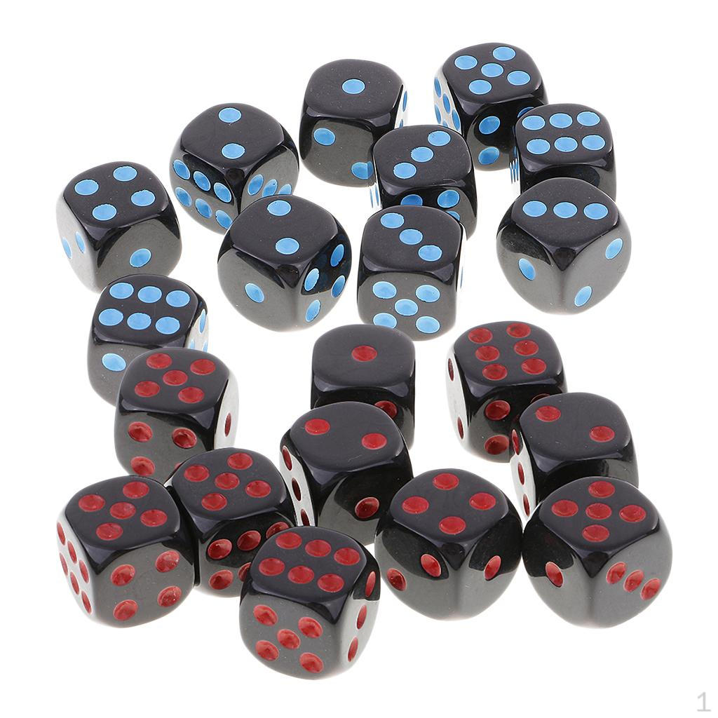 20pc 16mm Opaque Six Sided s Game Accessory Toys