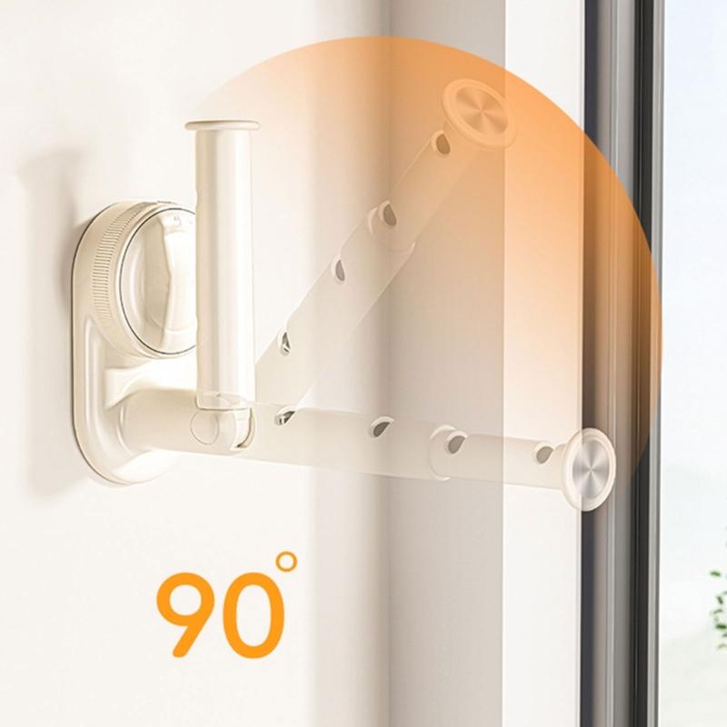 Travel Foldable Laundry Hanger With Strong Suction Pads Storage Durable ABS Construction Ideal For Hotels Camping Hanging Towels Bags Clothes