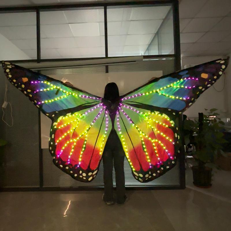 Einziehbare LED Leuchtende Schmetterlingsflügel Kostüm für Halloween, Cosplay und Aufführungen - Erwachsenen- und Kindergrößen verfügbar