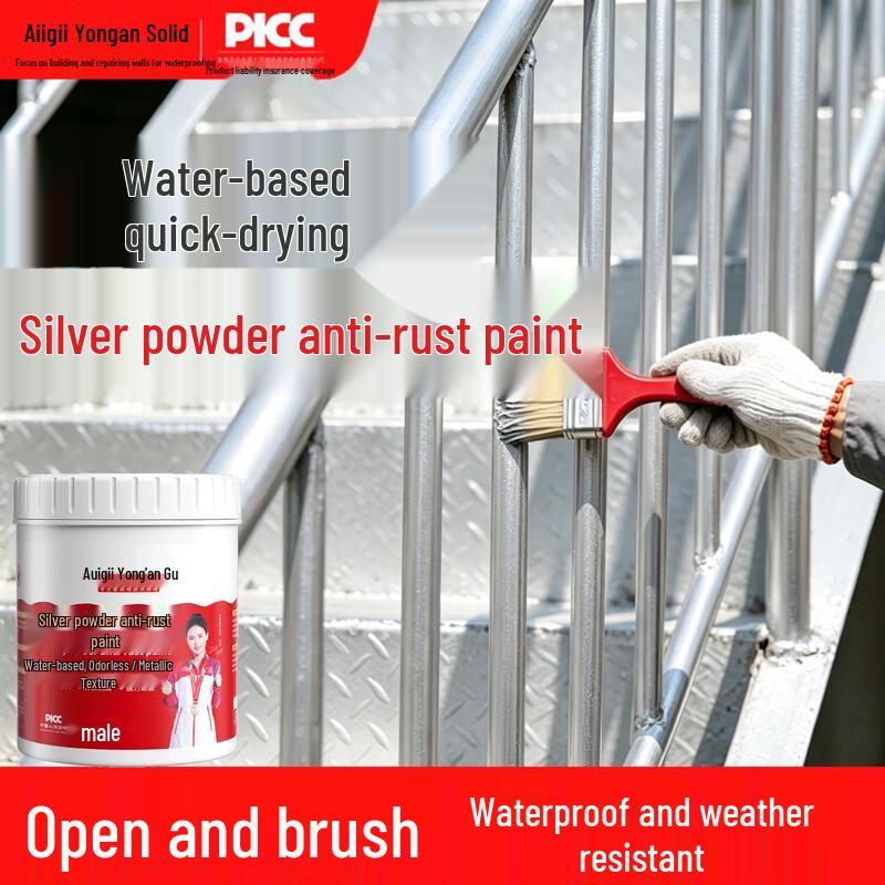 Allgll Water-Based Silver Anti-Rust Metal Paint 1L + Tools