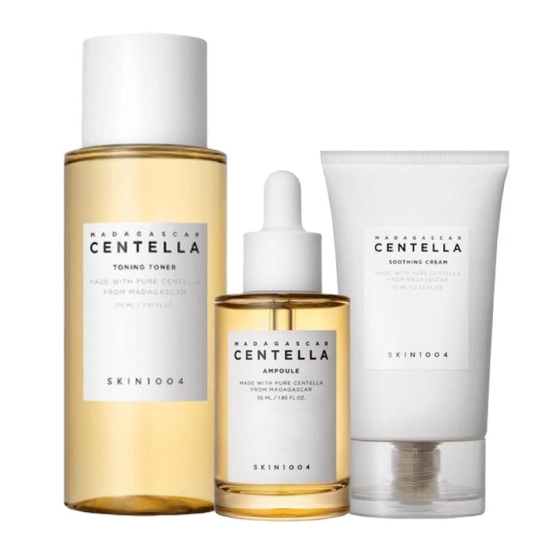 

SKIN1004 Madagascar Centella Soothing Skincare Set (Toner 210ml + Ampoule 55ml + Cream 75ml)