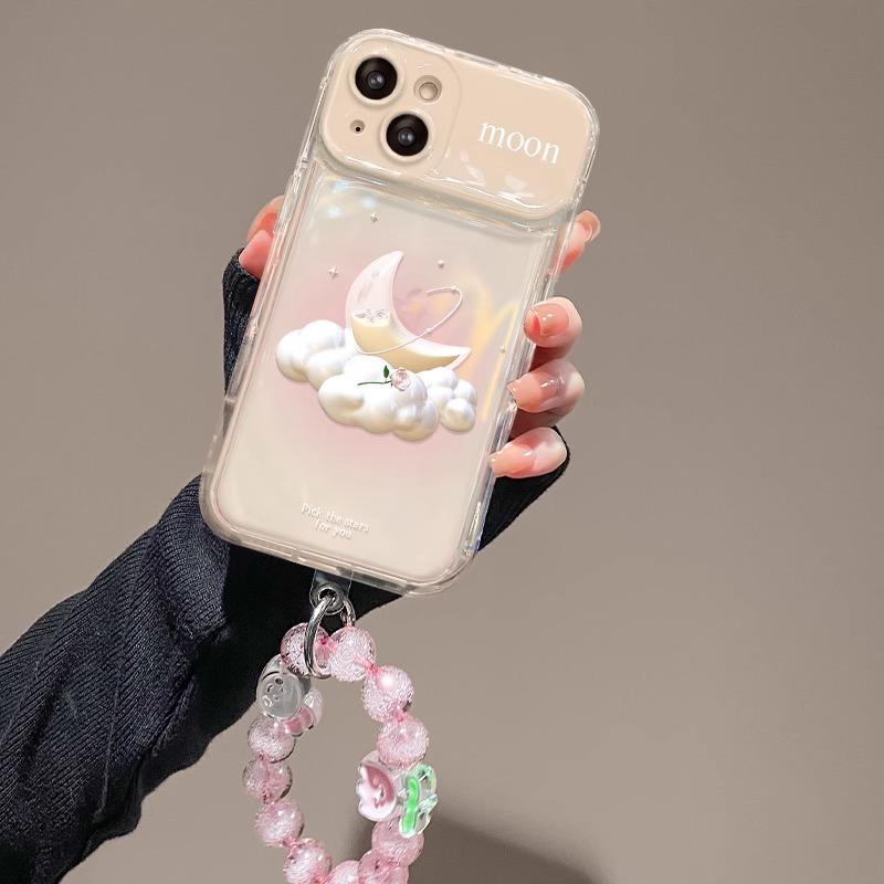 Applicable To Apple 15 Mobile Phone Case Iphone14pro Smudge Cloud Moon Chain 13 Transparent Xs Flip Mirror 6