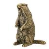 Solid Metal Screaming Groundhog Statue With Intricate Carving Standing Animal Decors For Bookshelves Mantels Ornament