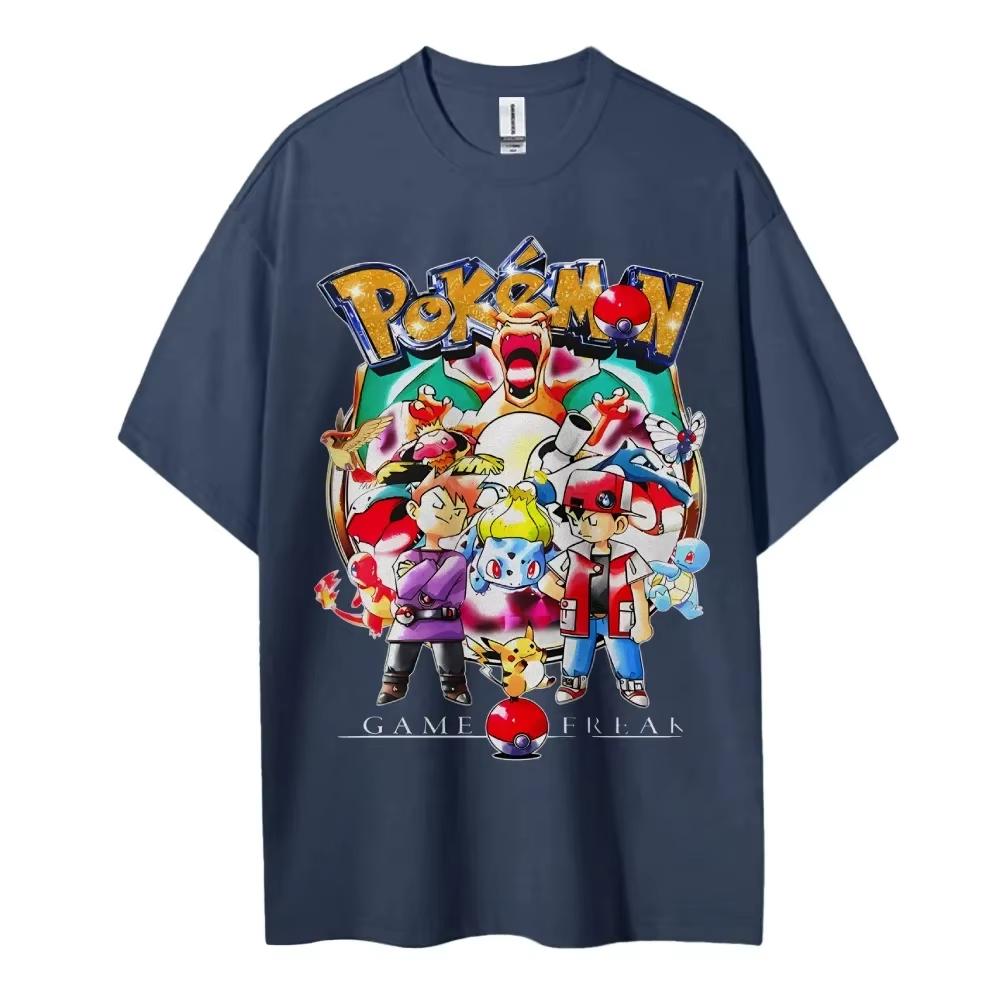 2026 Pokemon T-shirt Unisex's Pure Cotton Casual Round Neck T-shirt Short Sleeve Clothing Summer Sports Casual Short Sleeve