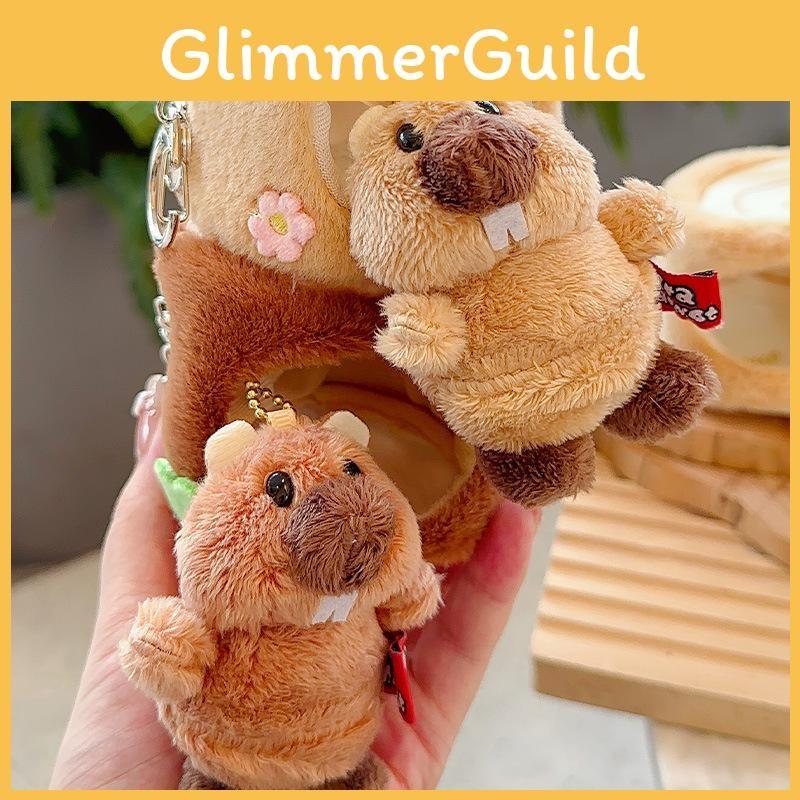 Cute Cartoon Marmots Plush Keychain Material Children Bag Decoration Doll Gift