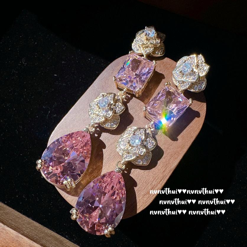 

Красивые Серьги-Жемчужины с Каменем Любви, Папалача, Покрытые 18-каратным Золотом, Объемные Серьги с Красным Цирконом в Форме Капли Граната.
