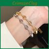 Light Luxury Zircon Crystal Bangle Bracelet With Gold Plating For Fashionable Women