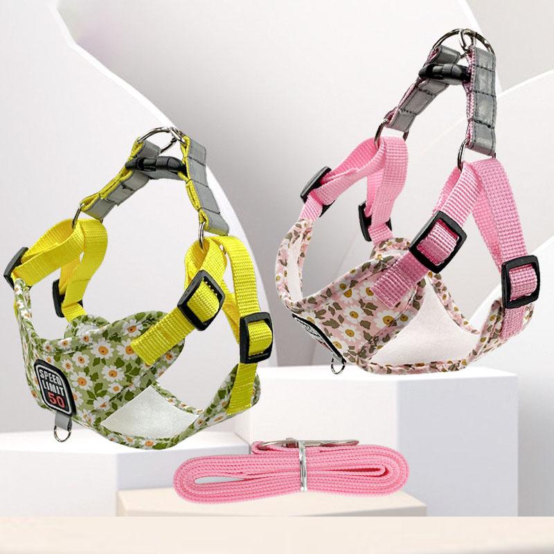 Pull Harness Leash No Dog Set For Small Medium Dog Reflective Harness Vest Walking Lead Leash For Small Dogs Chihuahua Pug