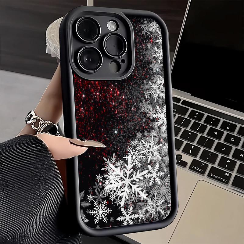 Phone Case for iPhone 17 Air 16E 15 16 Pro Max Snow Snowflake Winter Cold Cover 14 Plus 13 12 Mini Soft Shell Silicone Fundas
