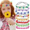 Daisy Flower Headband Sunflower Crown Hair Wreath Bohemian Floral Headpiece for Spring Tourism Wedding Festivals Party