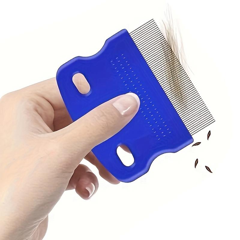 Pack of 6 Flea and Lice Combs, Stainless Steel Rabbit Dog Cat Grooming Comb with Round Teeth, Double-sided Professional Pet Tear