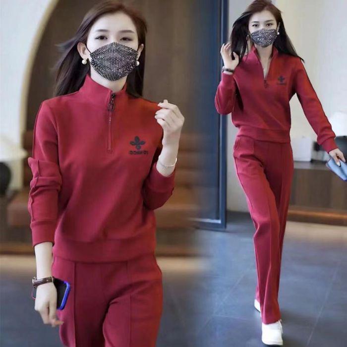 

Женский модный свободный повседневный спортивный костюм-двойка - Коллекция Весна/Осень 2025 M (80-100 jin) красный