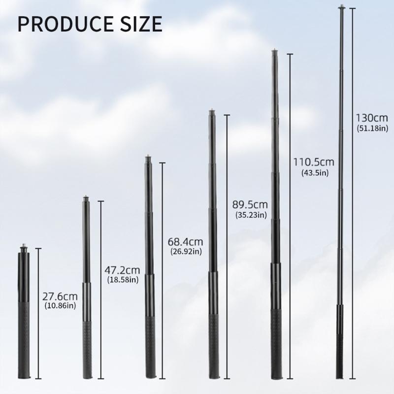 Aluminum Extendable Selfie Stick Rod For POCKET 3,X5 Action Cameras With AntiSlip Grip And Universal Compatibility