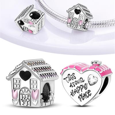 The Home Charms Beads 925 Silver Lovely House Dangle Fit Bracelet Necklace Diy Jewelry