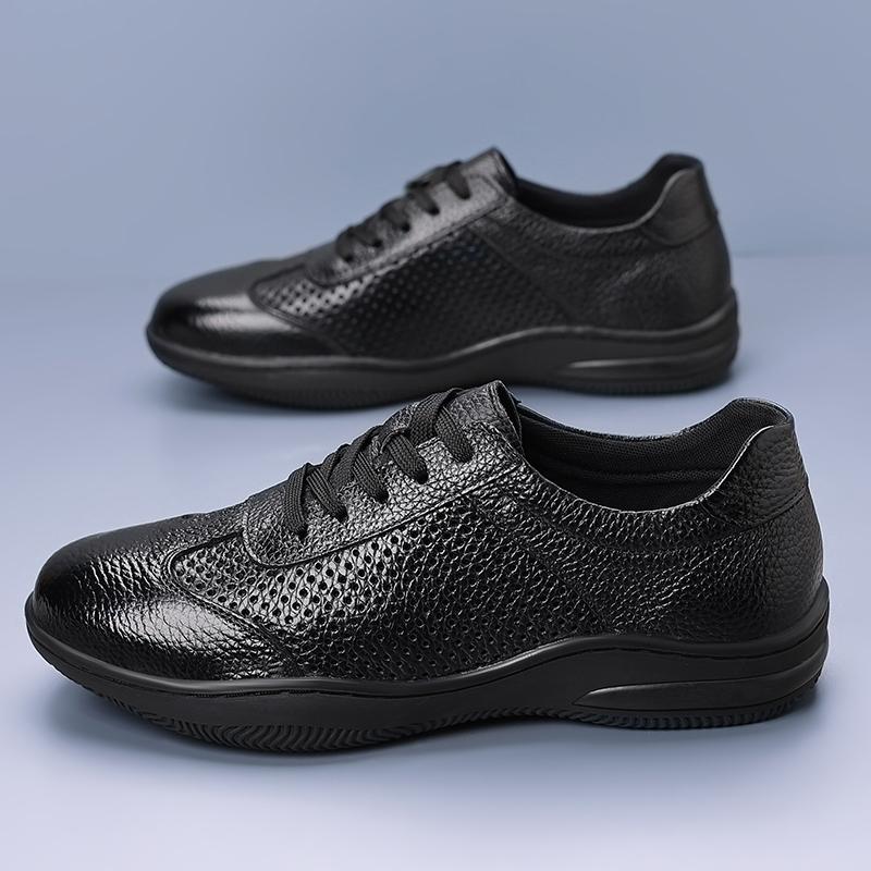 Simple Comfort Men's Outdoor Ventilation Non-slip Genuine Leather Sports Shoes Men Soft Flat Bottomed Little White Shoes