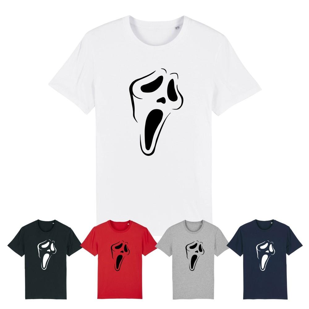 

SCREAM MASK HALLOWEEN T-Shirt Scary MOVIE Spooky Ghost FACE Horror SLASHER TOP 2XL