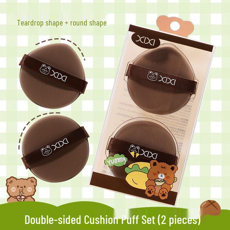 

xixi Dual-Use Cushion Puff Set - 2 Pieces: Expands When Wet, Minimal Powder Absorption for Makeup Setting