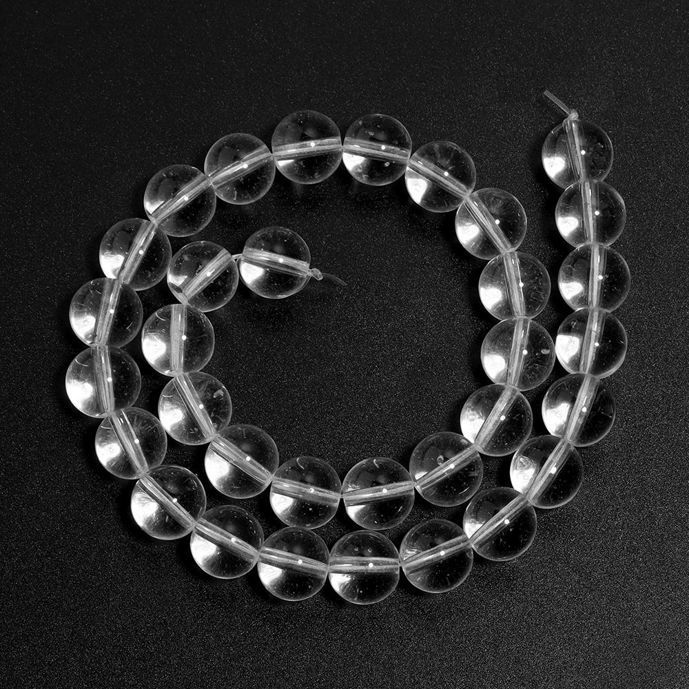 1 Strand Transparent Glass Beads 4/6/8/10/12mm Clear White Round Loose Beads For Jewelry Making DIY Necklace Bracelets Supplies