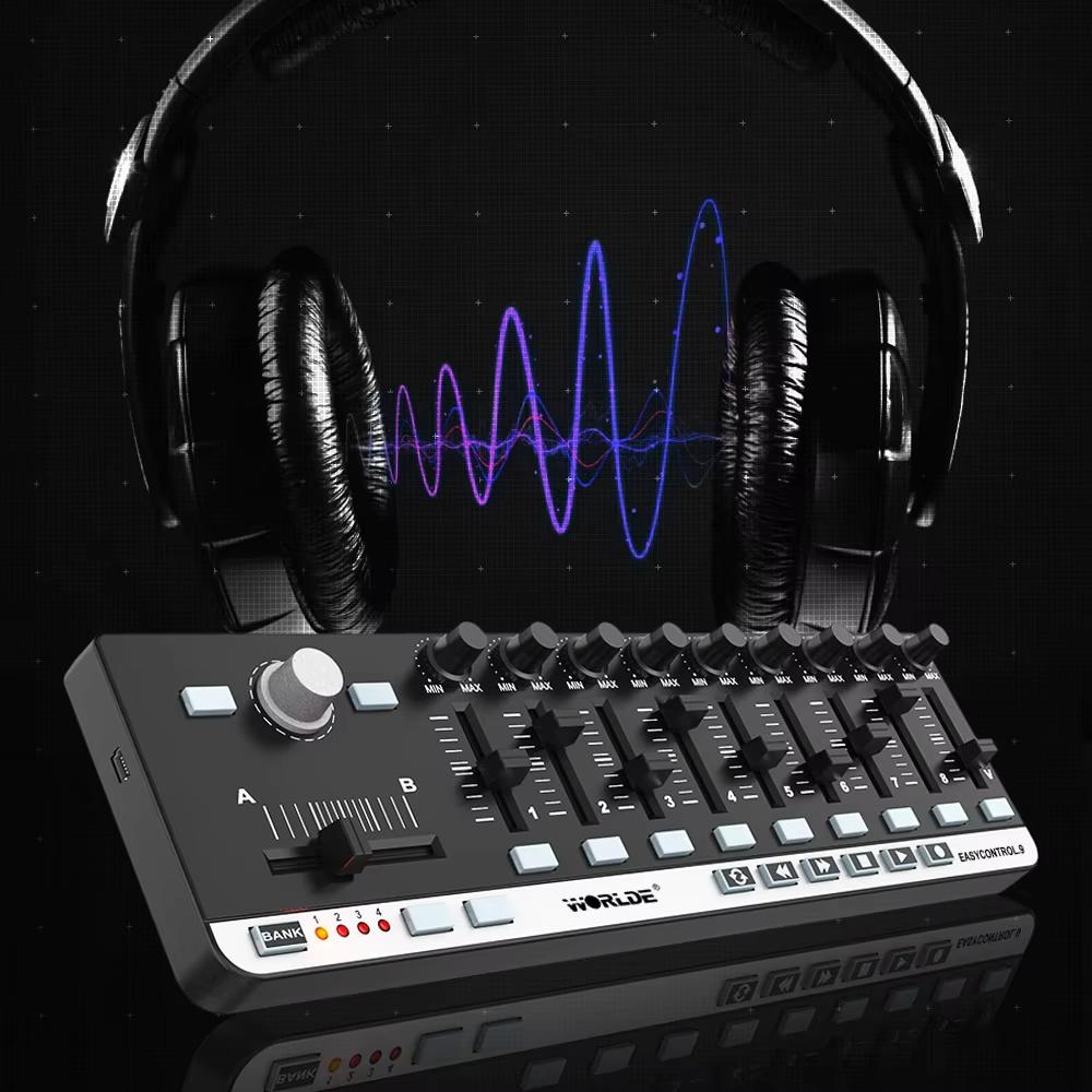 Easy Control 9 MIDI Controller - Slimline Portable USB Control with 4 Memory Banks, 6 Transport Buttons & Plug-in-Play Kit
