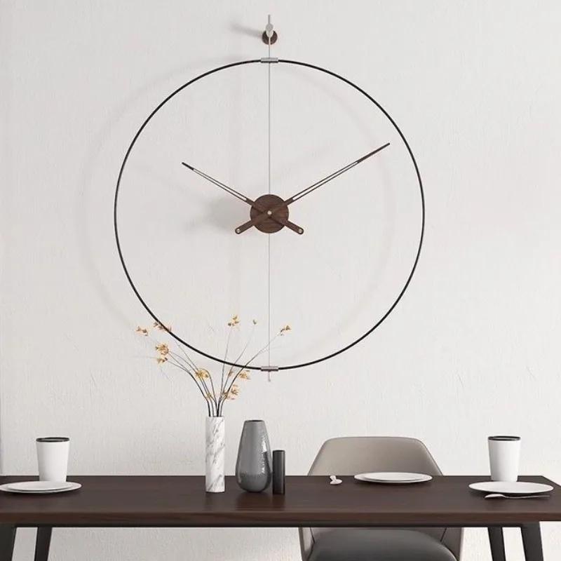 Slient Wall Clock Metal Round Wall Clock Modern Minimalism Large Hanging Clocks Living Room Furniture Decorative Accessories